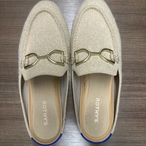 Rothy's Cream Double Bit Loafer Mule Size 10